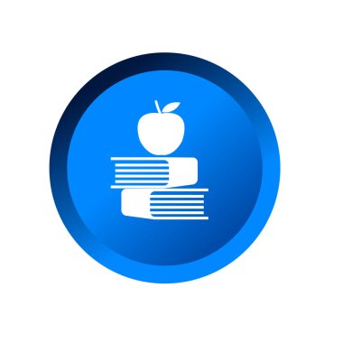 Elma ve kitap sembolü. Bilgi sembolü. Eğitim ya da akademik ikon. elma ve kitap vektör simgesi.