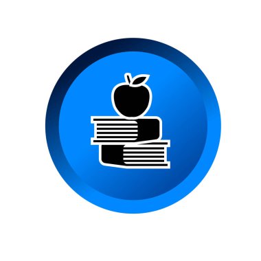 Elma ve kitap sembolü. Bilgi sembolü. Eğitim ya da akademik ikon. elma ve kitap vektör simgesi.