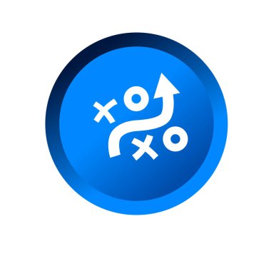 Spor oyunu taktik simgesi, takım oyunu başarı stratejisi şeması ince çizgi web sembolü