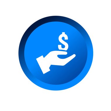 zenginlik sembolü. Dolar ve avuç içi sembolü. İşletme varlık yönetim sembolü. muhasebe ve finans yönetimi logosu veya simgesi.