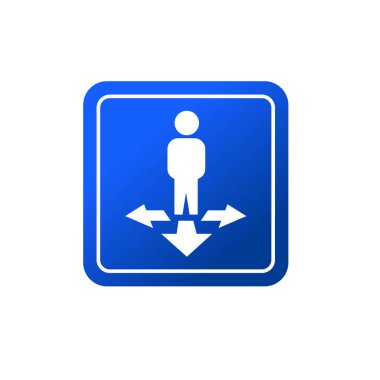 Yön gösteren ok sembollü insanlar. yön veya seçenek simgesi. iş stratejisi sembolü veya simgesi.