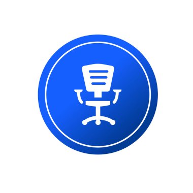 Ofis koltuğu ikonu ya da logosu. yönetim durumu veya konum sembolü.