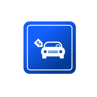 Araba ve fiyat sembolü. araba satıcısı veya araba kiralama simgesi veya logosu.