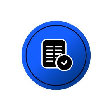 Doğrulanmış belge sembolü. onaylanmış belge dosya simgesi veya logosu.