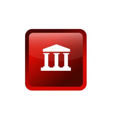 Public building flat icon vector illustration symbol Isolated template. Courthouse or bank building icon vector illustration logo template Isolated for any purpose.