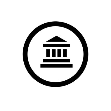 Public building flat icon vector illustration symbol Isolated template. Courthouse or bank building icon vector illustration logo template Isolated for any purpose.