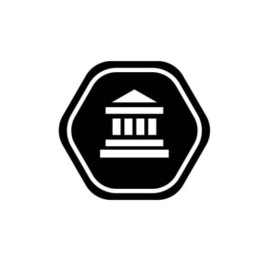 Public building flat icon vector illustration symbol Isolated template. Courthouse or bank building icon vector illustration logo template Isolated for any purpose.