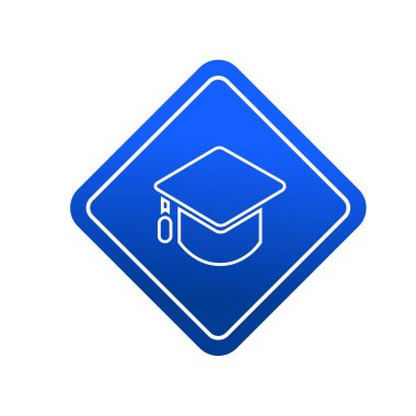 Mezuniyet sembolü beyaz arkaplanda düzenlenebilir renk şablonu. akademik başlık simgesi vektör işaretleri grafik ve web tasarımı için izole.