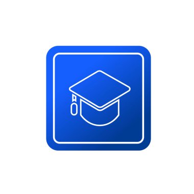 Mezuniyet sembolü beyaz arkaplanda düzenlenebilir renk şablonu. akademik başlık simgesi vektör işaretleri grafik ve web tasarımı için izole.