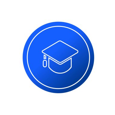 Mezuniyet sembolü beyaz arkaplanda düzenlenebilir renk şablonu. akademik başlık simgesi vektör işaretleri grafik ve web tasarımı için izole.