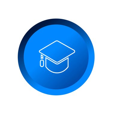 Mezuniyet sembolü beyaz arkaplanda düzenlenebilir renk şablonu. akademik başlık simgesi vektör işaretleri grafik ve web tasarımı için izole.