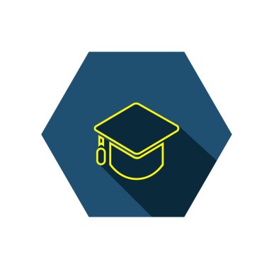 Mezuniyet sembolü beyaz arkaplanda düzenlenebilir renk şablonu. akademik başlık simgesi vektör işaretleri grafik ve web tasarımı için izole.