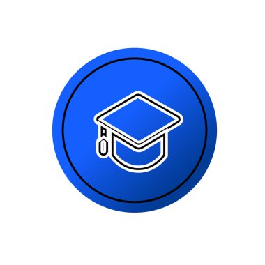 Mezuniyet sembolü beyaz arkaplanda düzenlenebilir renk şablonu. akademik başlık simgesi vektör işaretleri grafik ve web tasarımı için izole.