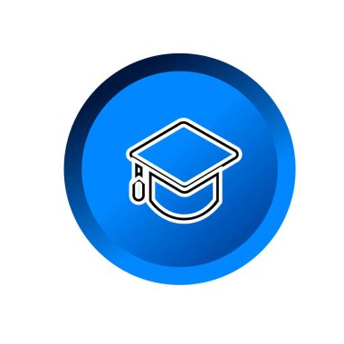 Mezuniyet sembolü beyaz arkaplanda düzenlenebilir renk şablonu. akademik başlık simgesi vektör işaretleri grafik ve web tasarımı için izole.