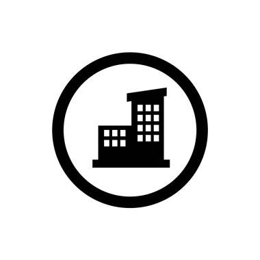 Bir katın siluet sembolü. Apartman hizmetleri için simge ya da logo.