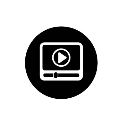 Video yayın platformu sembolü. video dosya biçimi veya video dosya oynatıcı simgesi veya logosu.