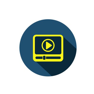 Video yayın platformu sembolü. video dosya biçimi veya video dosya oynatıcı simgesi veya logosu.