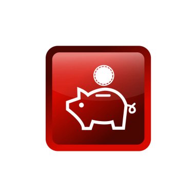 Piggy banka çizgisi simgesi vektörü beyaz arkaplanda izole edildi. 
