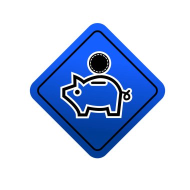 Piggy banka çizgisi simgesi vektörü beyaz arkaplanda izole edildi. 