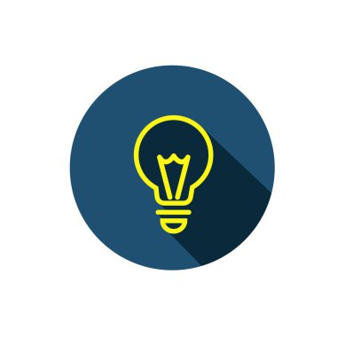 Ampul satır simge vektör, beyaz arka plan üzerinde izole. Fikir işareti, çözüm, düşünme kavramı. Aydınlatma elektrik lambası. Elektrik, Parlatıcı. 