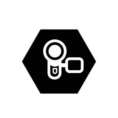 Kullanışlı kamera simgesi, dış hat biçimi, Kameranın düz dış hatlı simge logosu illüstrasyonu. 