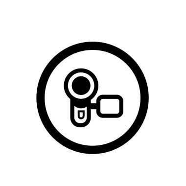 Kullanışlı kamera simgesi, dış hat biçimi, Kameranın düz dış hatlı simge logosu illüstrasyonu. 