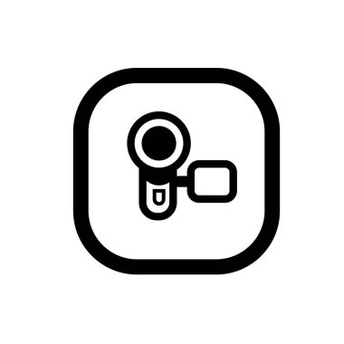 Kullanışlı kamera simgesi, dış hat biçimi, Kameranın düz dış hatlı simge logosu illüstrasyonu. 