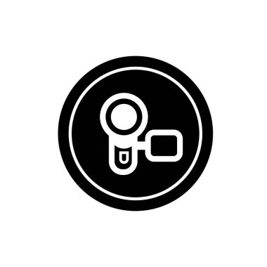 Kullanışlı kamera simgesi, dış hat biçimi, Kameranın düz dış hatlı simge logosu illüstrasyonu. 