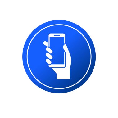 Beyaz arkaplanda siyah akıllı telefon simgesi var