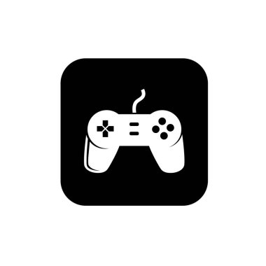 Oyun denetleyici simgesi tasarımı. Not Çubuk sembolü. Moda siluet biçiminde joystick
