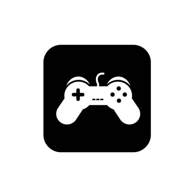 Oyun denetleyici simgesi tasarımı. Not Çubuk sembolü. Moda siluet biçiminde joystick