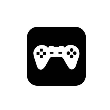 Oyun denetleyici simgesi tasarımı. Not Çubuk sembolü. Moda siluet biçiminde joystick