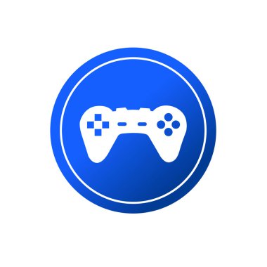 Oyun denetleyici simgesi tasarımı. Not Çubuk sembolü. Moda siluet biçiminde joystick