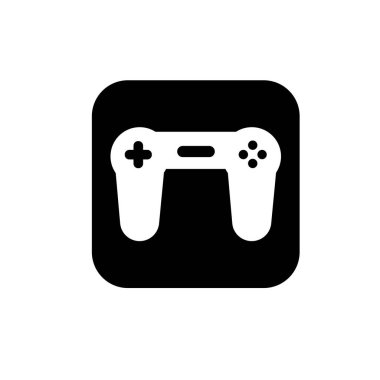 Oyun denetleyici simgesi tasarımı. Not Çubuk sembolü. Moda siluet biçiminde joystick