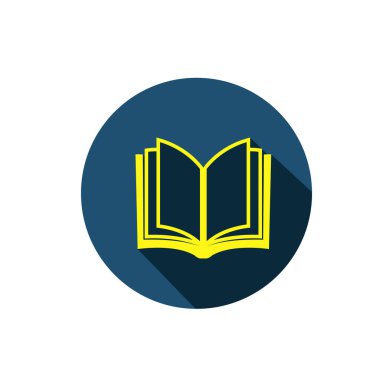 Kitap simgesini aç. Açık kitap vektör tasarımı. edebiyat ya da bilgi sembolü.