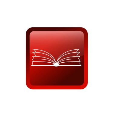 Kitap simgesini aç. Açık kitap vektör tasarımı. edebiyat ya da bilgi sembolü.