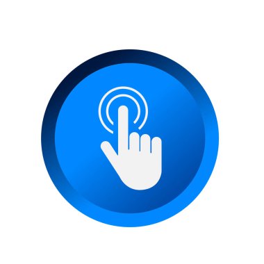 Bir işaret parmak ikonu dokunuşu. Sensör veya dokunmatik ekran logosuna dokun. Kullanıcı arayüzü sembolü.