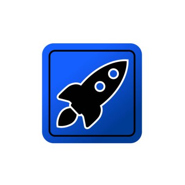 Uçan roket ikonu. Roket fırlatma sembolü logosu illüstrasyonu 