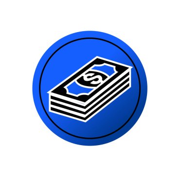 Büyük para konsepti. Yığılmış dolar yığını para ikonu sembolü örnekleme beyaz arkaplanda şablonu 