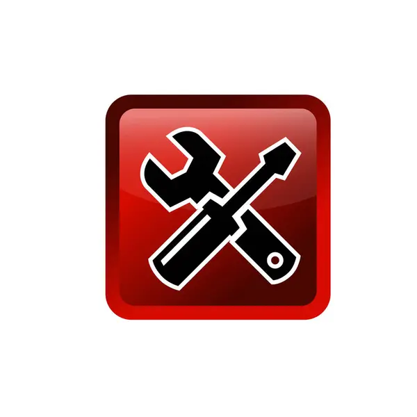 stock vector Crossed wrench and screwdriver icon.  Mechanic repair or service symbol.