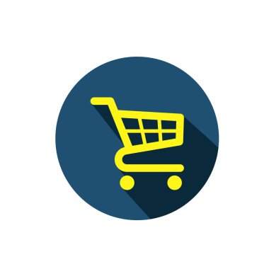 Alışveriş arabası simgesi simgesi işaretleme şablonu beyaz arkaplanda herhangi bir amaçla izole edildi