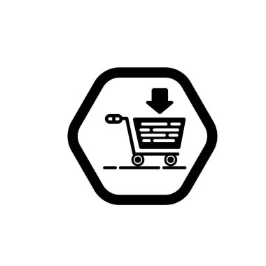 Alışveriş arabası simgesi sembolü vektör illüstrasyonuna ekle