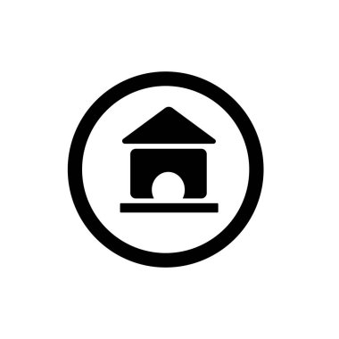 Kuş evi sembolü. Yuva kutusu simgesi. ev veya ev logosu.