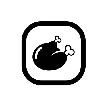 Tabak ikonu vektör resmetme sembolü izole edilmiş bir şablonda kızarmış tavuk. Kızarmış ördek ikonu vektör illüstrasyon logosu herhangi bir amaç için izole edildi.