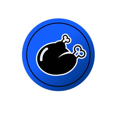 Tabak ikonu vektör resmetme sembolü izole edilmiş bir şablonda kızarmış tavuk. Kızarmış ördek ikonu vektör illüstrasyon logosu herhangi bir amaç için izole edildi.