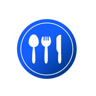 Çatal bıçak, çatal bıçak, çatal bıçak ya da çatal bıçak sembolü işaret sembolü logo şablonu herhangi bir amaç için izole edildi