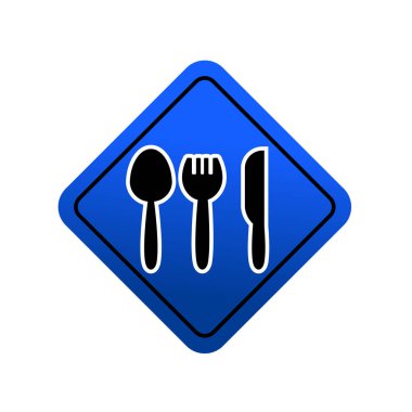 Çatal bıçak, çatal bıçak, çatal bıçak ya da çatal bıçak sembolü işaret sembolü logo şablonu herhangi bir amaç için izole edildi