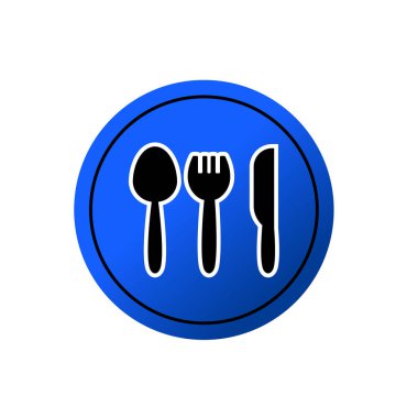 Çatal bıçak, çatal bıçak, çatal bıçak ya da çatal bıçak sembolü işaret sembolü logo şablonu herhangi bir amaç için izole edildi