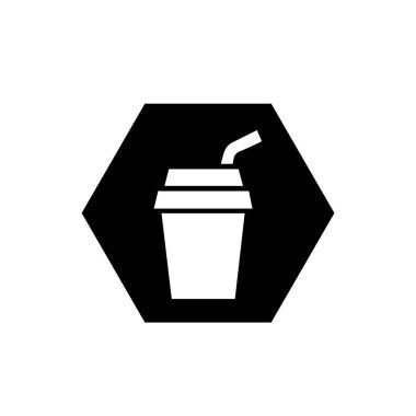 Saman Simgesi sembollü kağıt bardak herhangi bir amaç için izole edilmiş vektör illüstrasyon logo şablonu imzala