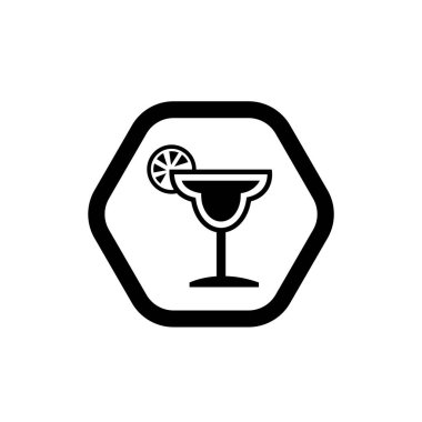 Margarita ikonu, martini sembolü vektör illüstrasyon logosu şablonu herhangi bir amaç için izole edildi
